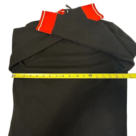 Karen Millen Black With Orange Stripe Trim Mini Jersey Dress Long Sleeve US 10 - Picture 6 of 11